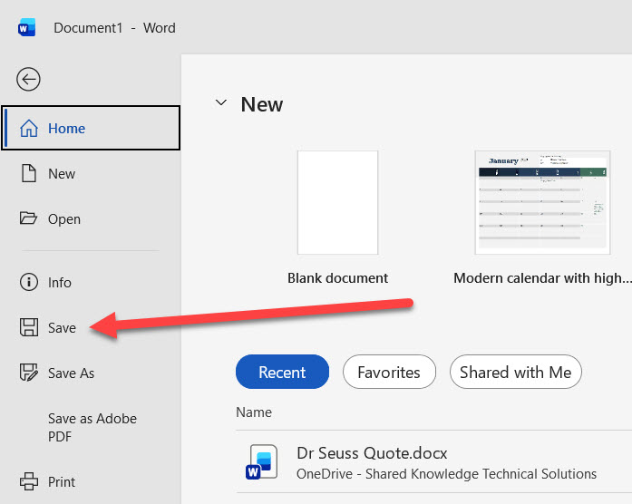 Microsoft Word's Save As dialog showing the file name field, folder navigator, and Save as type dropdown