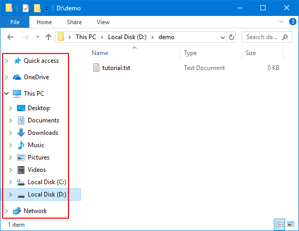 File Explorer navigation pane showing Quick Access, This PC, and folder tree